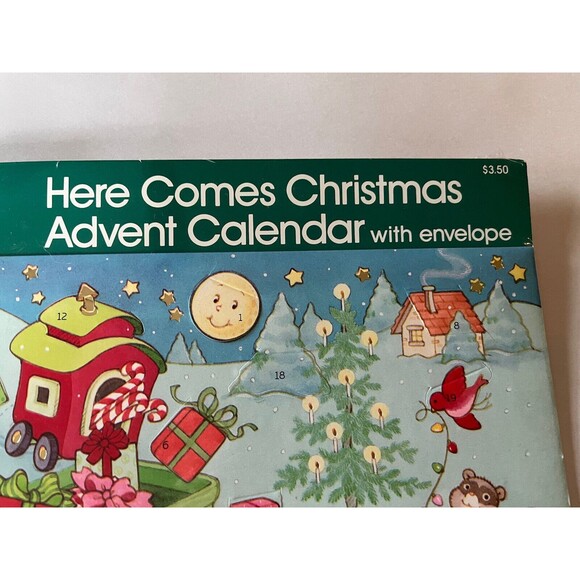 Vintage Carlton Cards Here Comes Christmas Advent Calendar with Envelope New - Picture 3 of 5